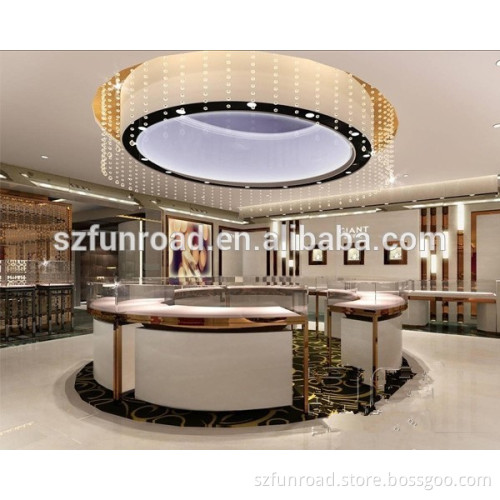 Custom Design Retail Mall Jewelry Kiosk Display Counter Showcase For Sale